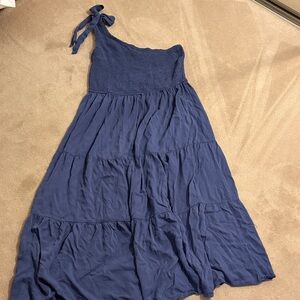 Merokeety Blue One-Shoulder Dress